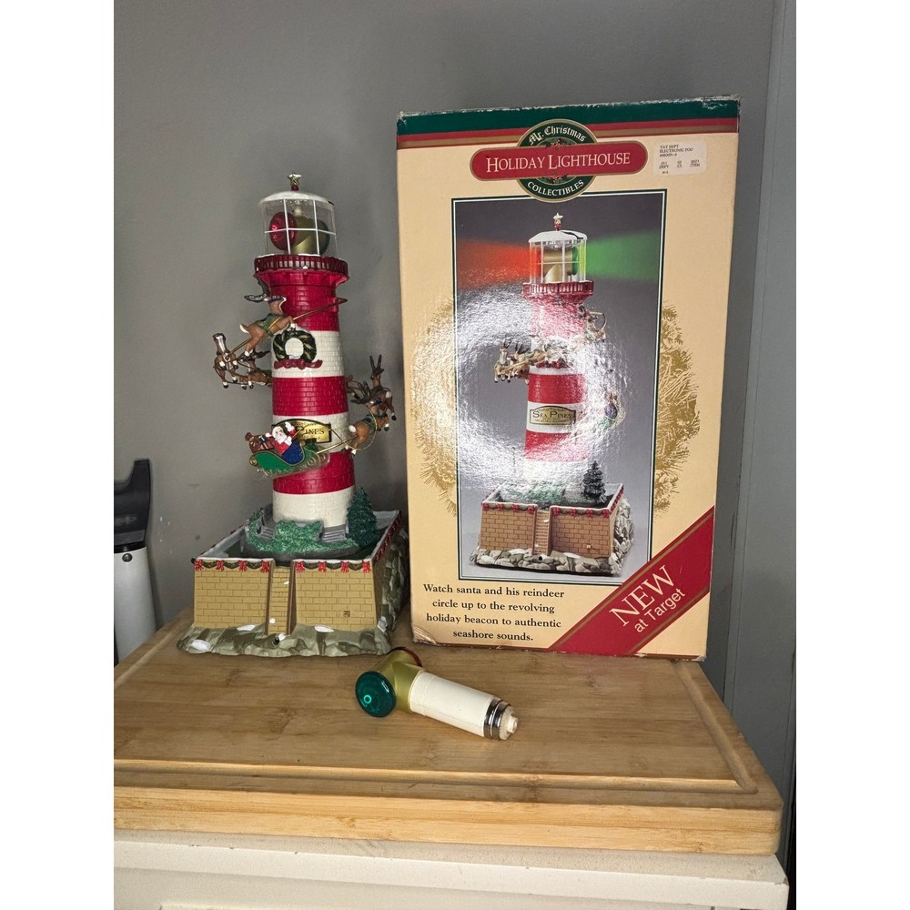 Mr. Christmas Holiday Lighthouse Animated Santa Reindeer Sea Pines Hilton Head